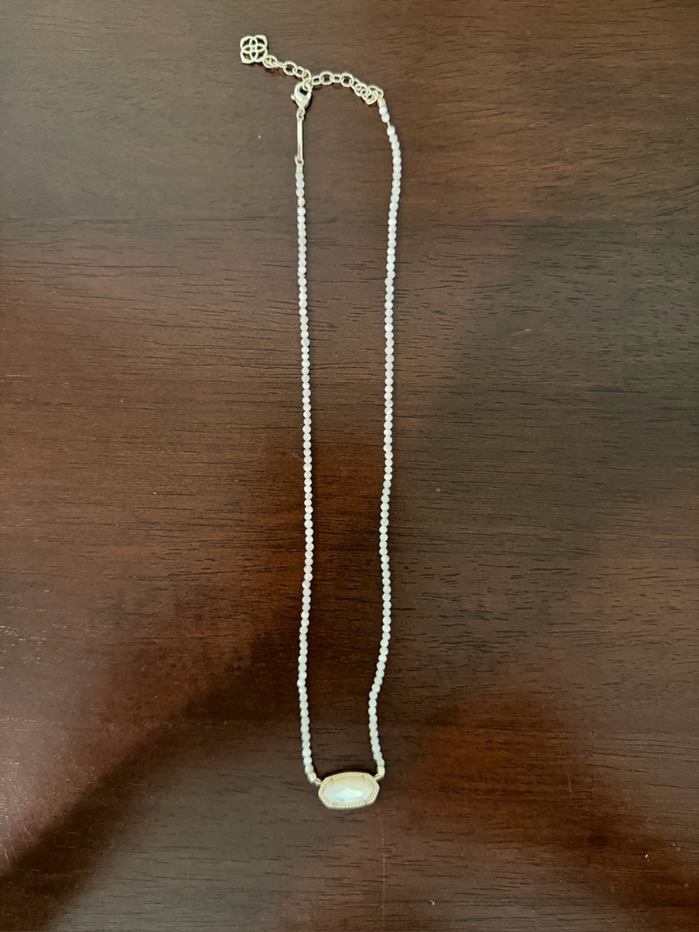 Kendra Scott White Beaded Pendant Necklace